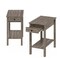 Set of 2 Rustic Oak Classic Rectangular Side Tables with Drawers